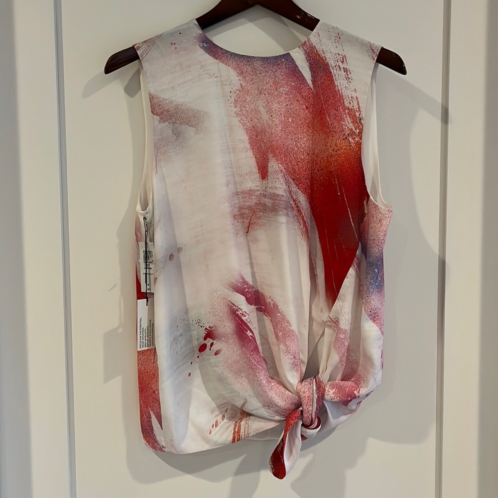 Beautiful work top ties at waist new with tags